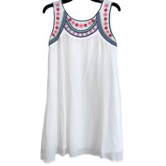 Nwt Share & Do Good White Embroidery Dress Small White Sleeveless Embroidered Dress For Vacation, White Sleeveless Embroidered Dress For Beach, White Sleeveless Dress With Embroidered Hem, White Embroidered Sleeveless Dress, White Embroidered Dress With Geometric Pattern For Vacation, White Dress With Intricate Embroidery For Vacation, Sleeveless Embroidered Dress With Geometric Embroidery For Spring, White Dresses With Geometric Embroidery For Summer, White Dresses With Intricate Embroidery For Vacation