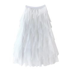 Style: Long Mesh Maxi Tiered Tutu Tulle SkirtsLength: Mid-CalfFit Type: LooseSilhouette: PleatedWaistline: EmpireElasticity: Slight Pattern Type: SolidDetail: LayeredMaterial: Mesh One SizeWaist: 23.62-39.37in / 60-100cmLength: 33.46in / 85cm Spring Sheer Stretch Skirt, Pleated Tulle Party Bottoms, White Non-stretch Party Skirt, White Non-stretch Skirt For Party, Fitted Pleated Tulle Skirt, Spring Pleated Tulle Bottoms, Spring Tulle Skirt With Stretch, Spring Stretch Tulle Skirt, Sheer Tulle Summer Skirt