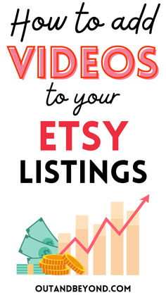 the words how to add videos to your etsy listing on a white background with an arrow