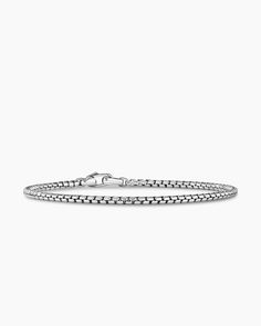 David Yurman | Box Chain Bracelet in Sterling Silver, 2.7mm Men’s Bracelet Chain Silver, Men Charm Bracelet, Silver Chain Bracelet For Men, Men’s Silver Bracelet, Men’s Bracelet, Silver Bracelets For Men, Dad Presents, Chain Bracelet Men, Finding Style