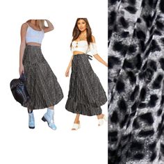 Skirt Maxi Wrap Leopard Tiger Animal Prints Black Gray White Lularoe Pleated Leopard Print Skirt New With Tag Size Xs Polyester Display Pictures To Show The Elegant Fashion Style Trends Outfit Brand Casual Cocktail Everyday Vacations Church Holidays Christmas Gifts Offer Welcome Black Stretch Maxi Skirt For Day Out, Stretch Black Maxi Skirt For Day Out, Trendy Black Long Skirt, Trendy High Waist Black Maxi Skirt, Trendy Black Maxi Skirt For Fall, Trendy Black Lined Maxi Skirt, Trendy Black Maxi Skirt For Spring, Trendy Black Flowy Maxi Skirt, Black Pleated Maxi Skirt For Day Out