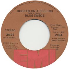 the blue swede label for hooked on a feeling