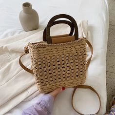 Summer Beach Bag Women Weave Handmade Straw Bag Bohemian Lady Shoulder Bag Kintted Handbag Vacation Crossbody Bag Girls Pouch Trendy Beige Straw Bag With Mobile Phone Bag, Summer Beige Beach Bag With Mobile Phone Pocket, Beige Beach Bag With Mobile Phone Pocket For Summer, Beige Beach Bag With Mobile Phone Holder For Summer, Spring Bohemian Rectangular Bucket Bag, Trendy Square Straw Bag With Phone Pocket, Trendy Square Straw Bag With Mobile Phone Bag, Trendy Square Straw Bag With Mobile Phone Holder, Summer Straw Tote Bag With Mobile Phone Holder