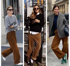 Brown Pants Outfit, Corduroy Pants Outfit, Aerin Lauder, Winter Pants Outfit, Stylish Work Attire, What To Wear Today, Brown Pants, 가을 패션, Looks Style