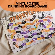 an image of a board game with the title'vinyl poster drinking board game spookyland '