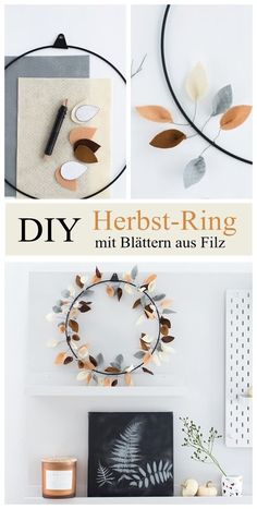 the diy herbs ring is made with metal leaves and other materials, including an acrylic