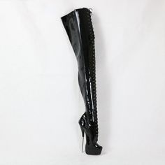 TAAFO 18cm Metal Ballet Boots Crotch Thigh High Shoes Stilettos Platform Crossdresser black-36 Black High-cut Knee-high Boots For Party, Black Thigh-high Platform Boots For Club, High Cut Black Platform Boots For Club, Fitted High Cut Black Platform Boots, Black Thigh High Platform Boots For Club, Fitted High-cut Black Platform Boots, Black Fitted High-cut Platform Boots, Black Fitted Gothic Heels, High Cut Black Party Boots