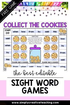 the best editable sight word games for kids to use in their homeschool