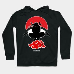 Featuring a mysterious anime character, a stealthy ninja, crouching on a vibrant red cloud. -- Choose from our vast selection of hoodies to match with your favorite design to make the perfect custom graphic hoodie. Pick your favorite: Classic, Lightweight, Classic Zip or Lightweight Zip. Customize your color! For men and women. Black Hoodie With Anime Print For Fans, Anime Style Black Hoodie For Streetwear, Black Anime Hoodie For Fans, Anime Black Hoodie For Fans, Anime Fan Merchandise Black Hoodie, Anime Style Black Hoodie For Fans, Itachi Sitting, Akatsuki Cloud, Itachi Akatsuki