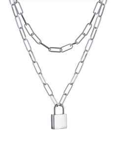 PRICES MAY VARY. VINTAGE LAYERED LOCK NECKLACE: This layered necklace is a unique and trendy accessory that can be paired with a variety of outfits. It is also a perfect gift for birthdays, anniversaries, Valentine's Day, Christmas, or any other special occasion. MATERIALS: Meticulously crafted from high-quality stainless steel. SIZE AND LENGTH: Pendant measures about 2.16 x 2.16 inches (5.5 x 5.5 cm), includes 23.62" (60cm) wheat chain and lobster claw clasp. PERFECT JEWELRY GIFT: Unique gifts, Chain Lock Necklace, Silver Metal Necklace With Lock Detail, Late Twenties, Necklace Lock, Padlock Necklace, Lock Pendant, Christmas Engagement, Lock Necklace, Goth Women