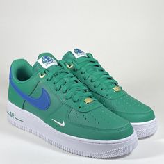 Nike Air Force 1 '07 LV8 'Malachite' Green/White/Blue / Mens Size 8 / DQ7658-300. CONDITION IS NEW WITH BOX. Flex Fit Hats, Fashion Shoes Sneakers, White Brand, New Era 59fifty, Air Force 1, Nike Air Force, New Era, Sneakers Fashion, Air Force