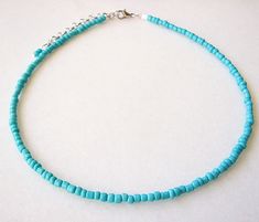 Turquoise Beaded Choker, Seed Bead Necklace Dainty and elegant all turquoise beaded choker with glass tiny seed beads. Shown with the white choker necklace. DESCRIPTION Made from 2mm glass seed beads and closes with a gold plated clasp and 2 inches adjustable chain. SIZE Necklace is 13 inches and can be adjusted up to 15 inches with a 2 inches extender chain. Please let me know if you would like a different length. WRAPPING - All ZafireniaDainty jewelry arrive gift wrapped in a cute bag or box r Blue Turquoise Necklace With Tiny Beads For Jewelry Making, Adjustable Blue Turquoise Necklace With Spacer Beads, Adjustable Blue Turquoise Necklace With Round Beads, Blue Turquoise Necklace With Spacer Beads As Gift, Blue Beaded Turquoise Necklace With Round Beads, Blue Turquoise Necklace With Spacer Beads, Turquoise Necklace With Spacer And Round Beads, Blue Turquoise Necklace With Polished Beads For Beach, Beach Turquoise Necklace With Polished Beads