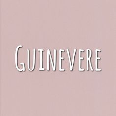 the word guinevere is cut out of paper and placed on a pink background