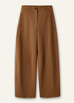 Exaggerated Barrel-Leg Pant Deep Camel Outfit Building, Raglan Sleeve Top, Ankle Sleeve, Brown Trousers, Reversible Belt, Crew Neck Jumper, Fabric Tape, Now And Forever, Mix Match