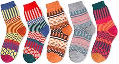 Thick Wool Sock WomenKeep your toes warm with these colorful and decorative socks. A unique design in various colors adds personality to your footwear.Size & PackingCabin socks for women come in a standard US size that fits shoe sizes from 5 to 9. This set includes 5 pairs of mixed color winter wool socks, packaged in a plastic zippered bag.Quality MaterialWinter socks for women made of 35% wool, 24% cotton, 36% polyester, and 5% spandex to ensure they are soft, comfortable, stretchy, and breath Women Wool Socks, Nordic Socks, Wool Sock, Womens Wool Socks, Thick Wool Socks, Cabin Socks, Vintage Socks, Zippered Bag, Thick Wool