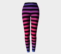 WOMENS WITCH LEGGINGS STRIPED LEGGINGS HALLOWEEN COSPLAY LEGGINGS WOMENS Eco-Friendly Haute Couture - Created for you & Our Planet! + Our leggings are built to last, our fabric won't lose shape and our vibrant prints never fade. + Opaque, safe to wear for working out. + Vivid print that will never fade after washing. + Compression fit due to our high spandex fabric. + Our ultra-stretch fabric holds shape even after multiple wearings. + High waist, our legging's mold to your body, and hug all Fitted Thigh-high Cosplay Leggings, Thigh High Fitted Leggings For Cosplay, Fitted Thigh High Leggings For Cosplay, Witch Pirate, Leggings Striped, Pirate Cosplay, Ombre Leggings, Neon Stripes, Festival Clothing