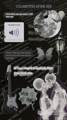 an image of a poster with words and pictures on the back of it, including a skeleton