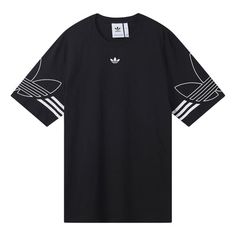 Adidas originals Outline Tee Round Neck Short Sleeve Black DU8145 (Men's/Gift to Boyfriend) Sportswear Tops With Three Stripes And Short Sleeves, Sportswear Top With Three Stripes And Relaxed Fit, Three Stripes Relaxed Fit Sportswear Top, Relaxed Fit Sportswear Top With Three Stripes, Adidas Logo Short Sleeve Sportswear Top, Adidas Logo Sportswear Top Short Sleeve, Relaxed Fit Short Sleeve Tops With Three Stripes, Adidas Short Sleeve Tops With Three Stripes, Adidas Logo Graphic Tee With Relaxed Fit