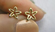 14k Gold Flower Stud Earrings  Small Flower by DaliaShamirJewelry, $110.00 14k Gold Flower Earrings For Gift, 14k Gold Flower Earrings Jewelry, 14k Gold Flower-shaped Earrings, 14k Gold Flower-shaped Matching Earrings, Dainty Yellow Gold Pierced Flower Earrings, 14k Gold Flower Earrings With Matching Set, 14k Gold Pierced Flower Earrings For Anniversary, 14k Gold Flower Earrings For Pierced Ears, Dainty 14k Gold Pierced Flower Earrings