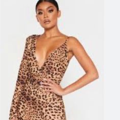 Leopard Print Asymmetric Drape Slip Bodycon Dress Nwt In 6 Size Bra Top Dress, Bronze Dress, Asymmetrical Maxi Dress, Red Skater Dress, Floral Corset, Flare Sleeve Dress, Ruched Midi Dress, Tan Dresses, Rose Dress