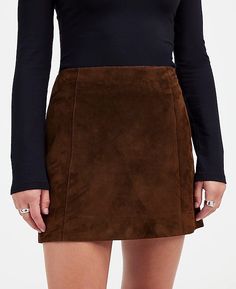 Alexa Chung for Madewell Suede Mini Skirt | Madewell Skirts Denim, The Everygirl, Suede Fringe Jacket, Suede Mini Skirt, Faux Suede Jacket, Fashion Capsule, Fringe Jacket, Denim Skirts, Midi Skirts