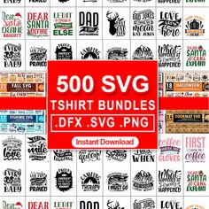 500 svg tshirt bundles for dfx, svg and png