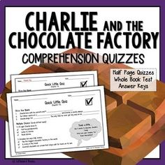 charlie and the chocolate factory comprehenon quizzes with answer key for each question