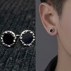 Show Off Your Style With These Fashion Cool Black Onyx Stud Earrings! Crafted With Sleek Black Onyx, They Are The Perfect Finishing Touch To Your Favorite Look. These Classic And Timeless Earrings Are The Perfect Statement Piece For Any Occasion! Perfect Gift: This Earrings Is A Great Gift For Man, Teen, Father, Brother, Friends... It Also Suitable For Birthday, Valentine's Day, Anniversary, Wedding, Father's Day, Holiday, Christmas, Graduation, Or Any Special Occasions. Material: Alloy/Sterling Men’s Earrings, Onyx Earrings Studs, Male Earrings, Earrings Mens, Mens Earrings, Men's Earrings, Earrings Men, Timeless Earrings, Issa Vibe