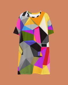 The original abstract print design on the dress is created by a professional artist. Colourful abstract print dress with geometrical elements. Be unique. Be outstanding. Be authentic. Bright and lively colors have the power to uplift mood and instill a sense of joy. Wearing a vibrant color dress can evoke feelings of happiness and positivity, brightening not only the wearer's day but also those around her. The dress showcases an original abstract print design, where dynamic geometrical elements Multicolor Abstract Print Short Sleeve Dresses, Multicolor Short Sleeve Dresses With Abstract Print, Multicolor Graphic Print Short Sleeve Dress, Multicolor Geometric Pattern Short Sleeve Dresses, Short Sleeve Multicolor Graphic Print Dress, Multicolor Short Sleeve Dress With Geometric Pattern, Artistic Multicolor Graphic Print Dress, Modern Multicolor Spring Dresses, Dress Beach Outfit