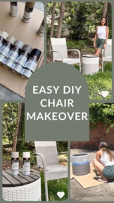 easy diy chair makeover with spray paint and wicker chairs in the background