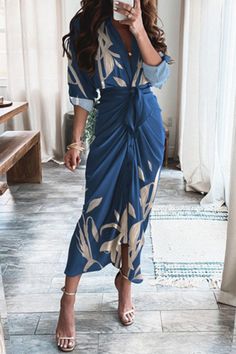 Elegant Simplicity Solid Slit O Neck Long Sleeve Dresses(3 Colors) – Bohonini Leaf Print Pattern, Tie Maxi Dress, Dress Sleeve Length, Cotton Shirt Dress, Maxi Robes, Printed Shirt Dress, Long Shirt Dress, Hip Dress, Measurement Chart