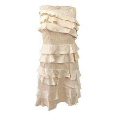 New With Original Tags Style: A-Line, Size Type: Petites, ,, Sleeveless, 100% Polyester, Spot Clean, Inseam: Elegant Beige Ruffle Dress For Spring, Elegant Beige Ruffle Dress With Ruffle Hem, Elegant Cream Ruffle Dress For Summer, Elegant Beige Tiered Dress, Elegant Fitted Beige Ruffle Dress, Elegant Cream Ruffle Dress For Spring, Ruffled Mini Dress, Sequence Dress, Long Gown Dress