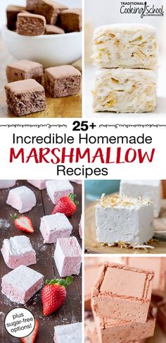 the cover of 25 incredible homemade marshmallow recipes, including brownies and desserts