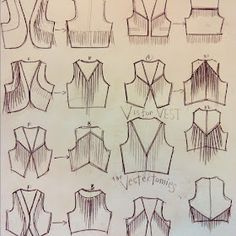 a drawing of different types of vests