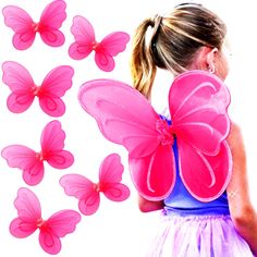 PRICES MAY VARY. A DREAM COME TRUE: These fairy wings will transport your child to a world of fantasy & wonder. Perfect for imaginative play, themed parties or even as room decor. Add a touch of enchantment to birthdays or holidays with bulk butterfly-themed party decorations, Frozen party favors or fairy party supplies. Let her imagination take flight with these adorable butterfly wings, guaranteed to light up her eyes and spark her creativity. These fairy wings are a must-have for any little p Butterfly Wings Costume, Pink Toys, Fairy Theme Party, Butterfly Balloons, Dress Up Boxes, Ballerina Party, Fairy Party, Organza Flowers, Wings Costume