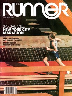 the runner magazine cover shows a man running on a bench