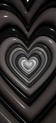 a heart shaped object is shown in the middle of an abstract image with black and white colors