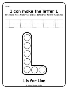 the letter l is for lion worksheet with an upper and lowercase letter