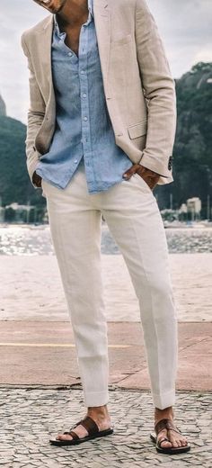 Linen Jacket Outfit, Linen Jacket Men, Linen Blazer Men, Mens Linen Jackets, Summer Suits Men, Mens Casual Outfits Summer, Mens Suit Jacket, Linen Fashion, Linen Suits