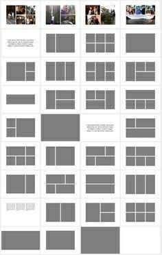 the layout sheet for an article with multiple images and text on it, all in gray