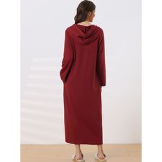 Womens Hoodie Zip Up Closure Pajama Nightshirt Long Sleeve Robe Loungewear with Pocket. This Hoodie Zip Up Nightshirt is the perfect choice for daily wear, or lounging wear at home. Versatile long dress for all occasions! With a loose casual maxi length, zip-up closure, soft fabric, and perfect hoodie design, this robe is everything you need for fully luxurious lounging wear. With a fully zip-up closure, practical pocket, and hoodie design, this nightshirt robe is everything you need for loungin Hooded Sleepwear For Fall, Casual Hooded Sleepwear For Fall, Casual Long Sleepwear For Loungewear, Hooded Sleepwear For Fall Lounging, Hooded Fall Lounging Sleepwear, Hooded Fall Sleepwear For Lounging, Hooded Sleepwear For Lounging In Fall, Long Sleeve Solid Sleepwear For Winter, Solid Long Sleeve Winter Sleepwear