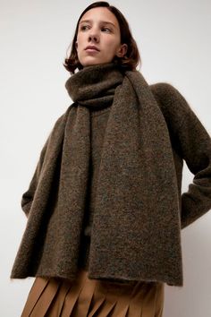 Rue Blanche Mokid Scarf in Forest Thick Scarf, Mohair Wool, Lightweight Scarf, Winter Wear, Wrap Skirt, Get The Look, Wool Blend, Winter Fashion, Forest