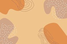 an abstract background with wavy lines and dots in shades of orange, beige and pink