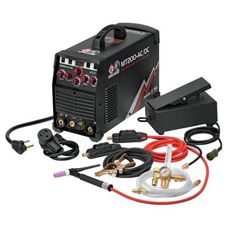 an invertible welding machine with its accessories