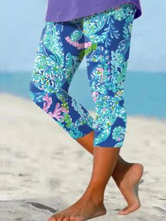 Come to Lilicloth.com to buy Leggings at a discounted price, SPU: 1W61OLE6314C1, Color: Blue, Activity:Daily, Pattern:Ocean Pattern. Blue Summer Capris, Light Blue Stretch Bottoms For Beach Season, Casual Stretch Leggings For Beach, Summer Fitted Blue Capris, Casual Fitted Leggings For The Beach, Casual Blue Yoga Capris, Casual Blue Capris For Yoga, Casual Tight Blue Leggings, Blue Summer Yoga Leggings