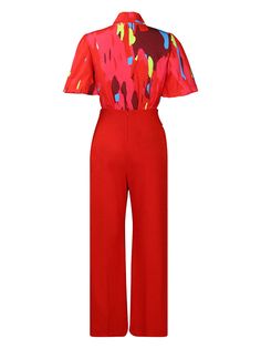 Material: 30-50% Polyester Printed Design ShortSleeve Shirt Wide Leg Pants Two-Piece Set Plus Size Short Sleeve Stretch Jumpsuits And Rompers For Workwear, Red Short Sleeve Jumpsuits And Rompers With Pockets, Stretch Short Sleeve Jumpsuit For Work, Fitted Trousers Jumpsuits And Rompers For Workwear, Fitted Trousers Jumpsuits For Workwear, Fitted Trousers Style Jumpsuits For Workwear, Red Jumpsuits And Rompers With Pockets, Red Sets With Pockets For Spring, Red Spring Sets With Pockets