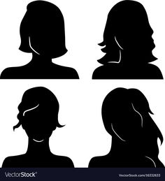 six silhouettes of women's heads