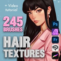 You will receive in this magical set: ✨ 245 Hair texture brushes ✨ Video tutorials ✨ Free support from your fairy Alina Brushes work with these programs: ✨ Procreate ✨ Procreate Pocket ✨ Adobe Photoshop ✨ Adobe Fresco ✨ Clip Studio Paint ✨ Affinity Photo INSTRUCTIONS - HOW TO GET incredible brushes: 1. Click on the "Buy it now" or "Add to cart" button. Choose a payment method convenient for you. 2. Pay for the goods. 3. Instantly you will receive a PDF file with an active link to download the di Imvu Hair, Anime Hairstyles Male, Photoshop Hair, Hair Brush Set, Procreate Brushes Free, Edges Hair, Hair Textures, Skulls Drawing, Tutorials Drawing