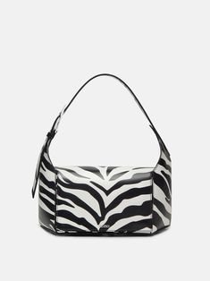 THE ATTICO ''7/7'' black and white shoulder bag Chic Black And White Rectangular Shoulder Bag, White Rectangular Bag With Zebra Print, Chic Rectangular Shoulder Bag With Zebra Print, Chic Zebra Print Shoulder Bag For Everyday Use, Chic Zebra Print Rectangular Shoulder Bag, Chic Rectangular Zebra Print Shoulder Bag, White Zebra Print Shoulder Bag, White Shoulder Bag, The Attico