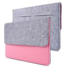 an ipad case with two different colors on the front and one in pink, grey and blue